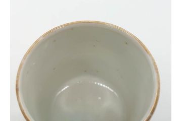 江戸期　古伊万里　染付　清淑な雰囲気を感じられるお猪口5客セット(金彩、ちょう、蝶、花、蕎麦猪口、酒器、おちょこ、御猪口、湯呑み、湯のみ、和食器)(R-079564)