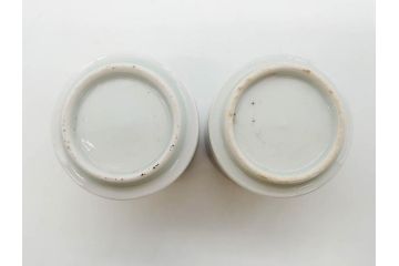 江戸期　古伊万里　染付　清淑な雰囲気を感じられるお猪口5客セット(金彩、ちょう、蝶、花、蕎麦猪口、酒器、おちょこ、御猪口、湯呑み、湯のみ、和食器)(R-079564)