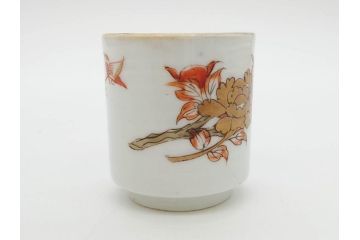 江戸期　古伊万里　染付　緻密な絵付けが美しいお猪口7客セット(金彩、ちょう、蝶、花、蕎麦猪口、酒器、おちょこ、御猪口、湯呑み、湯のみ、和食器)(R-079565)