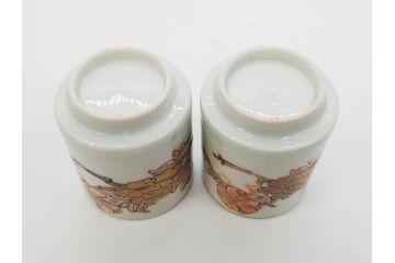 江戸期　古伊万里　染付　緻密な絵付けが美しいお猪口7客セット(金彩、ちょう、蝶、花、蕎麦猪口、酒器、おちょこ、御猪口、湯呑み、湯のみ、和食器)(R-079565)