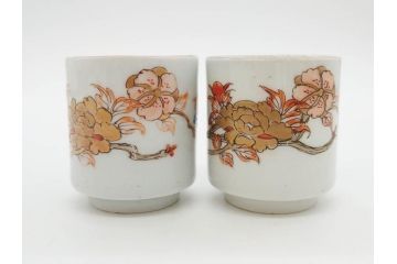 江戸期　古伊万里　染付　緻密な絵付けが美しいお猪口7客セット(金彩、ちょう、蝶、花、蕎麦猪口、酒器、おちょこ、御猪口、湯呑み、湯のみ、和食器)(R-079565)