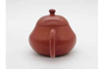 嘉慶年製　時代物　中国　唐物　朱泥　柔らかな土の温かみを感じる急須(茶注、煎茶道具、茶道具、茶器)(R-079567)