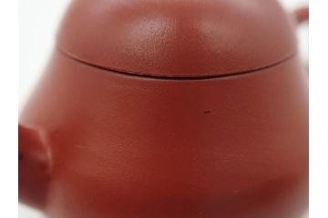 嘉慶年製　時代物　中国　唐物　朱泥　柔らかな土の温かみを感じる急須(茶注、煎茶道具、茶道具、茶器)(R-079567)