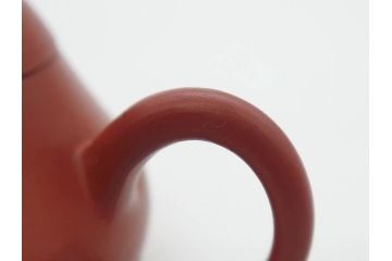 嘉慶年製　時代物　中国　唐物　朱泥　柔らかな土の温かみを感じる急須(茶注、煎茶道具、茶道具、茶器)(R-079567)