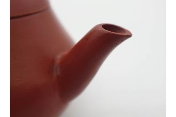 嘉慶年製　時代物　中国　唐物　朱泥　柔らかな土の温かみを感じる急須(茶注、煎茶道具、茶道具、茶器)(R-079567)