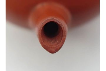 嘉慶年製　時代物　中国　唐物　朱泥　柔らかな土の温かみを感じる急須(茶注、煎茶道具、茶道具、茶器)(R-079567)