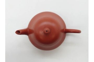 嘉慶年製　時代物　中国　唐物　朱泥　柔らかな土の温かみを感じる急須(茶注、煎茶道具、茶道具、茶器)(R-079567)