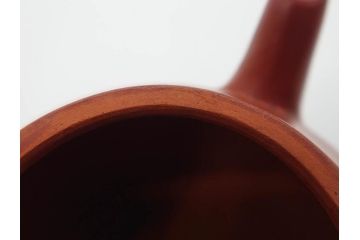嘉慶年製　時代物　中国　唐物　朱泥　柔らかな土の温かみを感じる急須(茶注、煎茶道具、茶道具、茶器)(R-079567)
