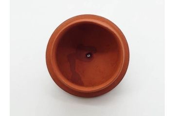 嘉慶年製　時代物　中国　唐物　朱泥　柔らかな土の温かみを感じる急須(茶注、煎茶道具、茶道具、茶器)(R-079567)