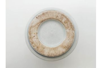 江戸期　古伊万里　染付　5.1寸・2.9寸　匠の美技が光る鉢2点&蓋付き湯呑みセット(山水図、楼閣図、風景、松竹梅、吉祥文様、煎茶、湯のみ、金彩、深皿、中皿、和食器、和皿、五寸一分、二寸九分)(R-079568)
