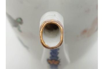 明治期　伊万里　肥蝶山　栞岳造　独創的な亀のデザインが目を引く茶器セット(金彩、天清鶴能高、急須、湯冷まし、湯飲み5客、塩笥茶碗、かめ、カメ、磁器、茶道具)(R-079569)