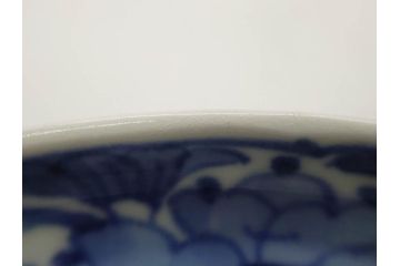 江戸期　古伊万里　染付　冨貴長春　松竹梅　牡丹唐草文様　約17cm　5.6寸　繊細な絵付けに魅了される中皿3枚セット(窓絵、和皿、和食器、五寸六分)(R-079573)