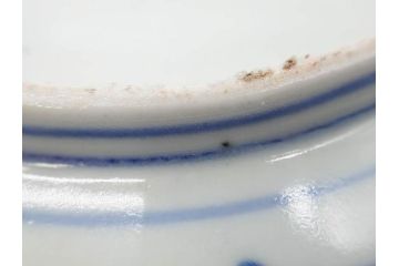 江戸期　古伊万里　染付　山水図　5.7寸　落ち着いた佇まいが魅力の中皿2枚セット(風景、和皿、和食器、なます皿、変形皿、五寸七分)(R-079574)
