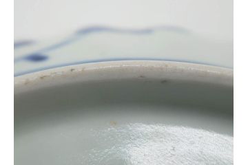 江戸期　古伊万里　染付　山水図　5.7寸　細部まで絵付けされた見事な中皿2枚セット(風景、和皿、和食器、なます皿、変形皿、五寸七分)(R-079575)