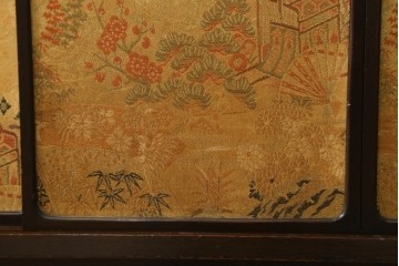和製ヴィンテージ　欅(ケヤキ)材　雅なデザインの脚付き茶棚　(R-079577)