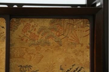 和製ヴィンテージ　欅(ケヤキ)材　雅なデザインの脚付き茶棚　(R-079577)
