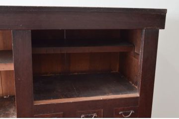 和製アンティーク　京都産　六尺　シックな雰囲気あふれる水屋箪笥サイドボード(京水屋、食器棚、収納棚、サイドキャビネット、戸棚)(R-079582)