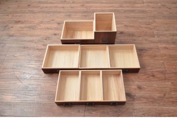 和製ビンテージ　美品!!　力峯作　総紫檀(シタン)材　内部桐(キリ)材　引き出し8杯付きで収納力も抜群の飾り棚(茶箪笥、茶棚、収納棚、サイドチェスト、ヴィンテージ)(定価推定約60万円)(R-079588)