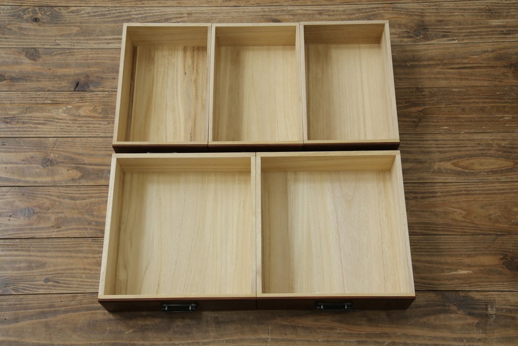 和製ビンテージ　美品!!　力峯作　総紫檀(シタン)材　内部桐(キリ)材　引き出し8杯付きで収納力も抜群の飾り棚　定価推定約60万円　(R-079588)