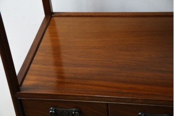 和製ビンテージ　美品!!　力峯作　総紫檀(シタン)材　内部桐(キリ)材　引き出し8杯付きで収納力も抜群の飾り棚　定価推定約60万円　(R-079588)