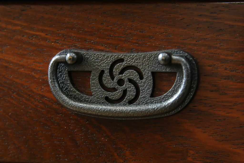 和製ビンテージ　美品!!　力峯作　総紫檀(シタン)材　内部桐(キリ)材　引き出し8杯付きで収納力も抜群の飾り棚　定価推定約60万円　(R-079588)