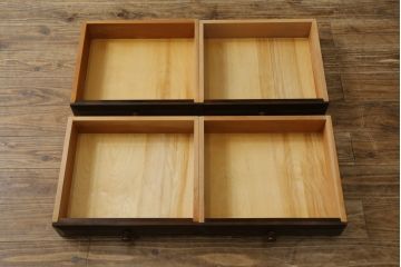 中古　美品　松本民芸家具　シックな空間づくりが叶うG-2型面取り食器棚(カップボード、収納棚、戸棚、飾り棚、本箱、ブックケース、本棚、書棚、ブックシェルフ、キャビネット)(定価約62万円)(R-079593)