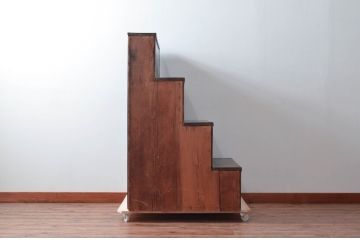 和製アンティーク　和モダンテイストのお部屋づくりにおすすめの小振りな階段箪笥(和たんす、収納タンス、整理箪笥、引き出し)(R-079595)