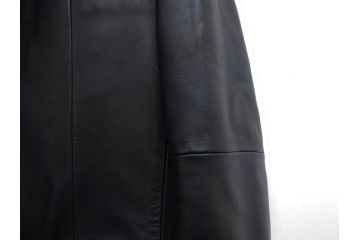 スペイン　LOEWE(ロエベ)　羊革　サイズ46　ラムレザージャケット(シープスキン、アウター、メンズ、男性、黒、ブラック、皮製品、裏地付き)(R-079598)