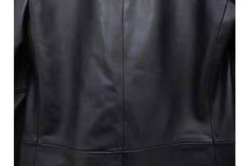 スペイン　LOEWE(ロエベ)　羊革　サイズ46　ラムレザージャケット(シープスキン、アウター、メンズ、男性、黒、ブラック、皮製品、裏地付き)(R-079598)