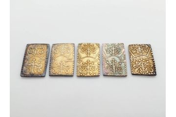 明治期　古銭　明治二分判金5点セット(金貨、硬貨、コイン、日本)(R-079608)