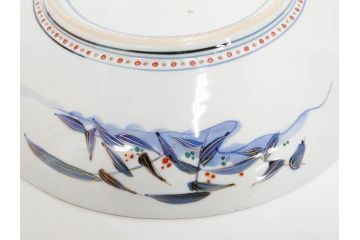 江戸期　古伊万里　染付　色絵　花菖蒲　約48cm　1尺5寸　煌びやかで優雅な大皿(花しょうぶ、花唐草模様、金彩、尺皿、和食器、和皿、一尺五寸)(R-079611)