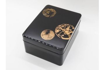 大正〜昭和初期　金蒔絵　松竹梅　雅な佇まいの文箱(木製、硯箱、小物入れ、漆器、手許箱、書道具)(R-079615)