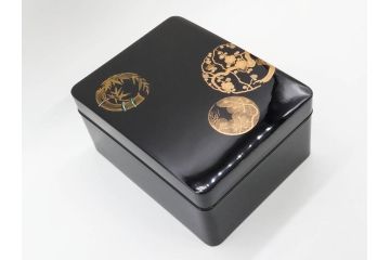 大正〜昭和初期　金蒔絵　松竹梅　雅な佇まいの文箱(木製、硯箱、小物入れ、漆器、手許箱、書道具)(R-079615)