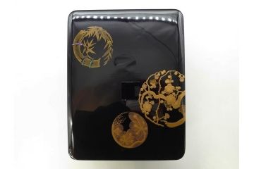 大正〜昭和初期　金蒔絵　松竹梅　雅な佇まいの文箱(木製、硯箱、小物入れ、漆器、手許箱、書道具)(R-079615)