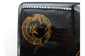 大正〜昭和初期　金蒔絵　松竹梅　雅な佇まいの文箱(木製、硯箱、小物入れ、漆器、手許箱、書道具)(R-079615)