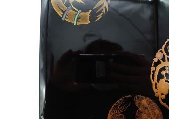 大正〜昭和初期　金蒔絵　松竹梅　雅な佇まいの文箱(木製、硯箱、小物入れ、漆器、手許箱、書道具)(R-079615)