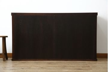 中古　美品　格子デザインが凛とした和を演出する水屋箪笥サイドボード(食器棚、戸棚、収納棚、サイドキャビネット)(R-079621)