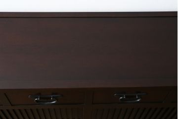 中古　美品　格子デザインが凛とした和を演出する水屋箪笥サイドボード(食器棚、戸棚、収納棚、サイドキャビネット)(R-079622)