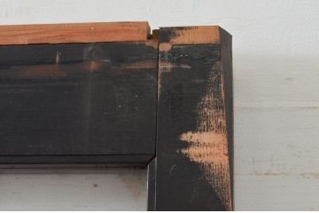 アンティーク建具　モダンなガラス入り升目(マス目)格子蔵戸1枚(玄関戸、格子戸、ガラス戸、引き戸)(R-079623)
