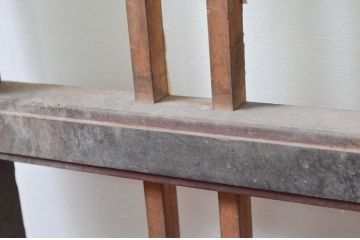 アンティーク建具　障子入り　和モダンな雰囲気を醸し出す升目(マス目)格子蔵戸1枚(引き戸、玄関戸、格子戸、障子戸)(R-079625)