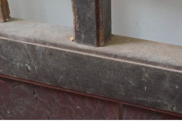 アンティーク建具　障子入り　和モダンな雰囲気を醸し出す升目(マス目)格子蔵戸1枚(引き戸、玄関戸、格子戸、障子戸)(R-079625)