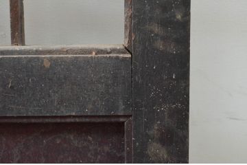 アンティーク建具　障子入り　和モダンな雰囲気を醸し出す升目(マス目)格子蔵戸1枚(引き戸、玄関戸、格子戸、障子戸)(R-079625)