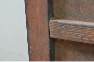 アンティーク建具　障子入り　和モダンな雰囲気を醸し出す升目(マス目)格子蔵戸1枚(引き戸、玄関戸、格子戸、障子戸)(R-079625)