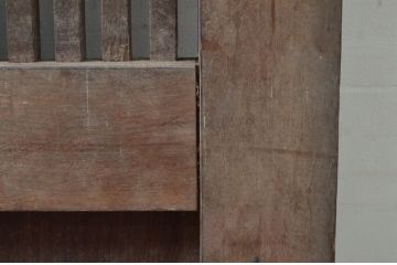 アンティーク建具　堂々とした佇まいが存在感を放つ格子蔵戸1枚(玄関戸、格子戸、引き戸)(R-079626)