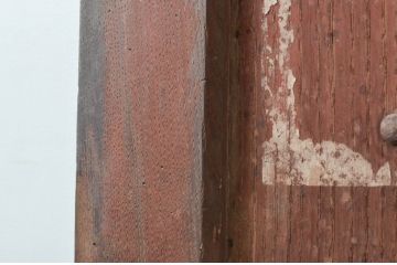 アンティーク建具　総栗材　味わい深い木の風合いが魅力的な蔵戸1枚(引き戸、玄関戸)(R-079629)