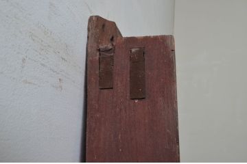 アンティーク建具　総栗材　味わい深い木の風合いが魅力的な蔵戸1枚(引き戸、玄関戸)(R-079629)