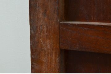 アンティーク建具　総欅(ケヤキ)材　堂々とした佇まいが存在感を放つガラス入り格子蔵戸1枚(玄関戸、格子戸、引き戸)(R-079630)
