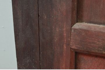 アンティーク建具　総栗材　時代の流れを感じさせる升目(マス目)格子蔵戸1枚(きつね格子、狐格子、引き戸、玄関戸、格子戸)(R-079631)
