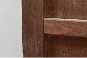 アンティーク建具　総栗材　時代の流れを感じさせる升目(マス目)格子蔵戸1枚(きつね格子、狐格子、引き戸、玄関戸、格子戸)(R-079631)