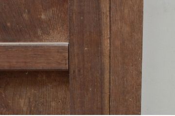 アンティーク建具　総栗材　時代の流れを感じさせる升目(マス目)格子蔵戸1枚(きつね格子、狐格子、引き戸、玄関戸、格子戸)(R-079631)
